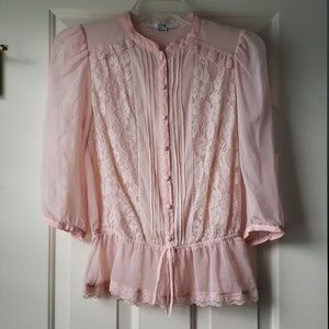 Light pink chiffon blouse size S from forever 21